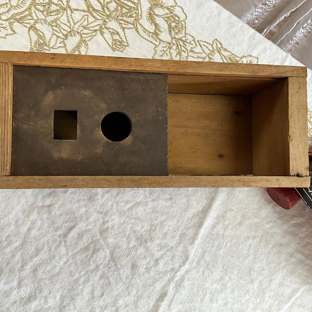Vintage Wooden Toy Train‎ Set Choo-Choo Engine and ABC Blocks Beads Boxcar 50's